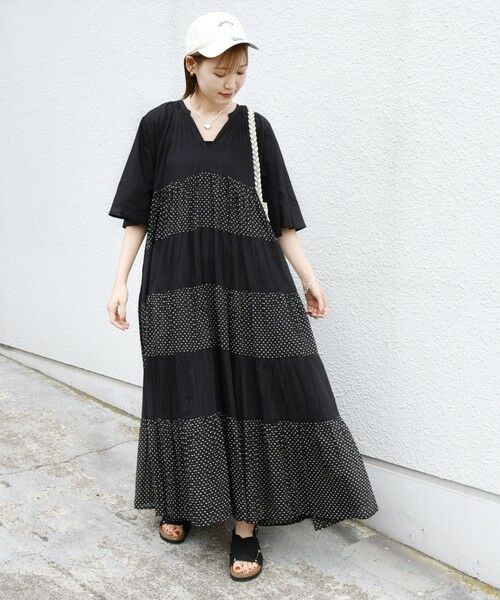 SHIPS / シップス ロング・マキシ丈ワンピース | 〈手洗い可能〉Fanaka:クリンクル 袖 フレア ロング ワンピース | 詳細18
