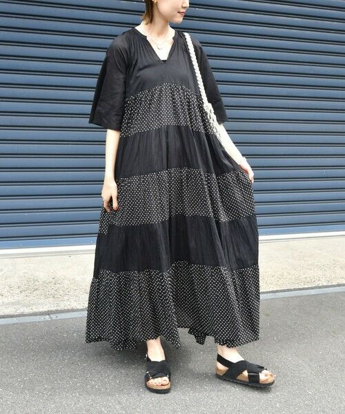 SHIPS / シップス ロング・マキシ丈ワンピース | 〈手洗い可能〉Fanaka:クリンクル 袖 フレア ロング ワンピース | 詳細22