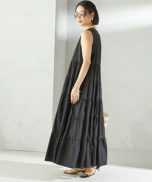 SHIPS / シップス ロング・マキシ丈ワンピース | 〈手洗い可能〉Fanaka:ポプリン ティアード ロング ワンピース | 詳細12