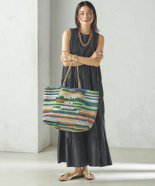 SHIPS / シップス ロング・マキシ丈ワンピース | 〈手洗い可能〉Fanaka:ポプリン ティアード ロング ワンピース | 詳細7