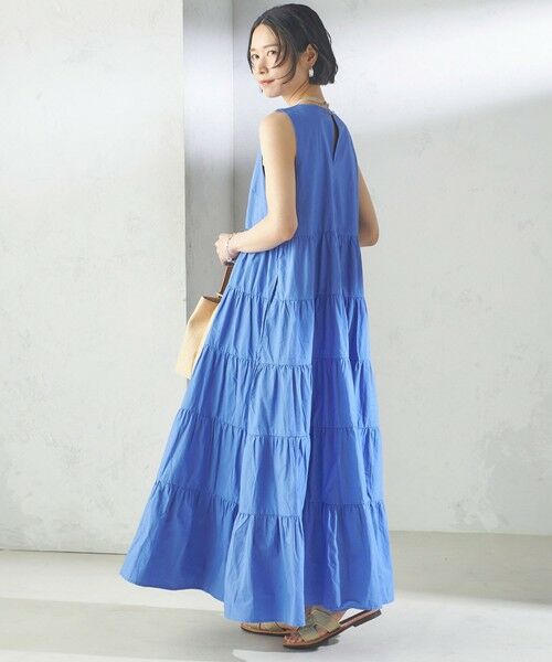 SHIPS / シップス ロング・マキシ丈ワンピース | 〈手洗い可能〉Fanaka:ポプリン ティアード ロング ワンピース | 詳細22