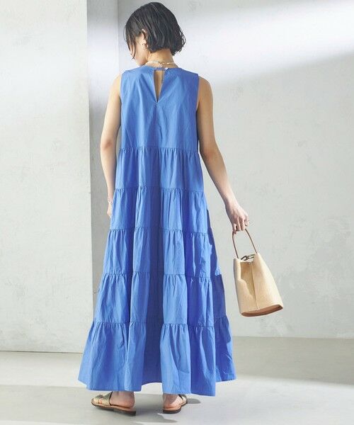 SHIPS / シップス ロング・マキシ丈ワンピース | 〈手洗い可能〉Fanaka:ポプリン ティアード ロング ワンピース | 詳細23
