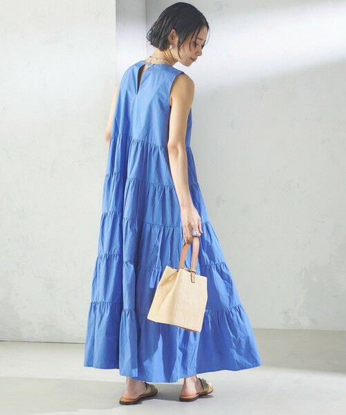 SHIPS / シップス ロング・マキシ丈ワンピース | 〈手洗い可能〉Fanaka:ポプリン ティアード ロング ワンピース | 詳細24