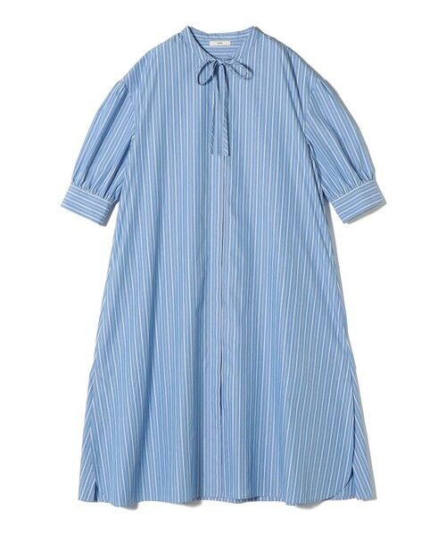 SHIPS / シップス ロング・マキシ丈ワンピース | 〈手洗い可能〉スタンドカラー リボン ストライプ シャツ ワンピース | 詳細15