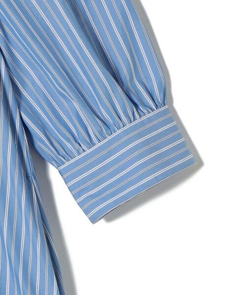 SHIPS / シップス ロング・マキシ丈ワンピース | 〈手洗い可能〉スタンドカラー リボン ストライプ シャツ ワンピース | 詳細18