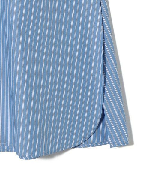 SHIPS / シップス ロング・マキシ丈ワンピース | 〈手洗い可能〉スタンドカラー リボン ストライプ シャツ ワンピース | 詳細19