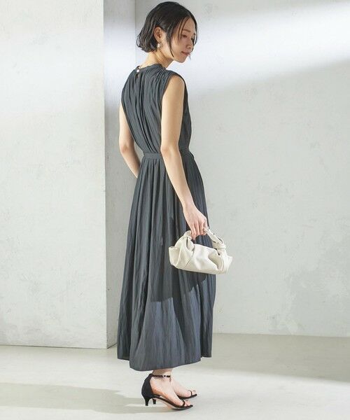 SHIPS / シップス ロング・マキシ丈ワンピース | 〈手洗い可能〉割繊 無地 ノースリーブ ワンピース | 詳細6