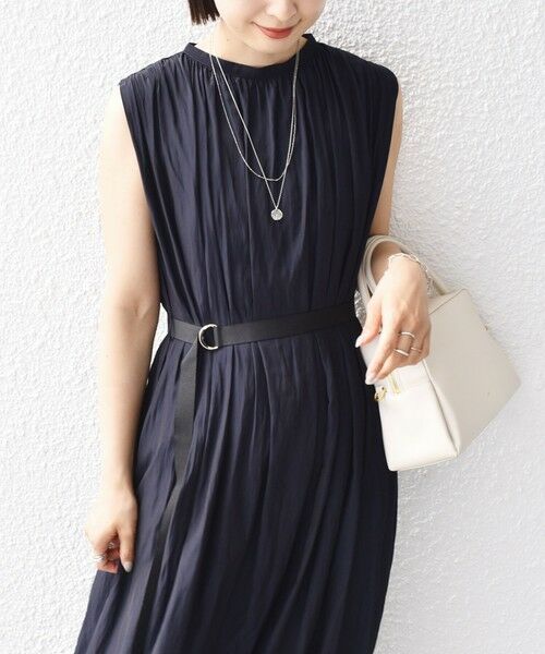 SHIPS / シップス ロング・マキシ丈ワンピース | 〈手洗い可能〉割繊 無地 ノースリーブ ワンピース | 詳細24