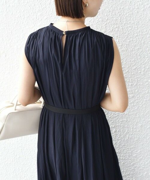 SHIPS / シップス ロング・マキシ丈ワンピース | 〈手洗い可能〉割繊 無地 ノースリーブ ワンピース | 詳細25