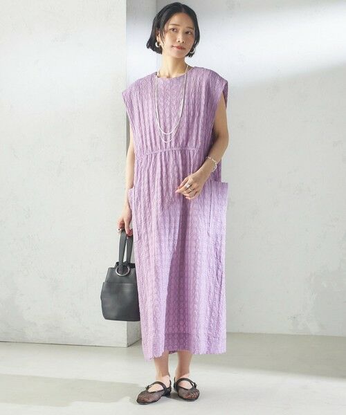 SHIPS / シップス ロング・マキシ丈ワンピース | 《予約》【SHIPS別注】assiette:〈手洗い可能〉刺繍 サック ワンピース | 詳細25