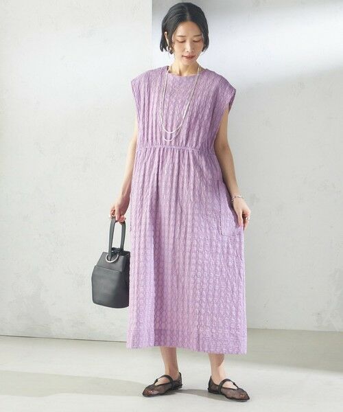 SHIPS / シップス ロング・マキシ丈ワンピース | 《予約》【SHIPS別注】assiette:〈手洗い可能〉刺繍 サック ワンピース | 詳細20