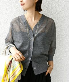 高島屋 タカシマヤ カーディガン 花柄 レディース グレー