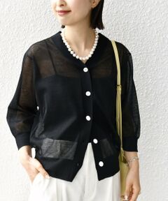 SHIPS / シップス カーディガン・ボレロ | 〈手洗い可能〉ラミー混 シアー カーディガン