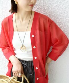 SHIPS / シップス カーディガン・ボレロ | 〈手洗い可能〉ラミー混 シアー カーディガン