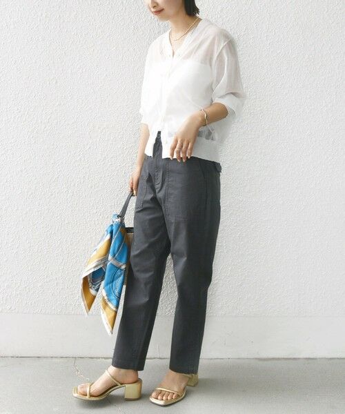 SHIPS ラミー混　シアーカーディガン グレー セール】〈手洗い可能〉ラミー混 シアー カーディガン