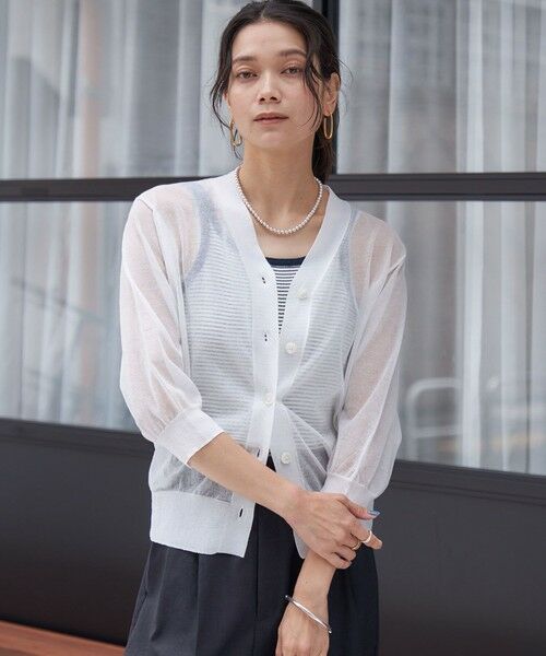 SHIPS / シップス カーディガン・ボレロ | 〈手洗い可能〉ラミー混 シアー カーディガン | 詳細3