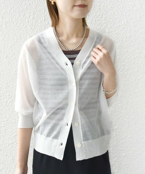 SHIPS / シップス カーディガン・ボレロ | 〈手洗い可能〉ラミー混 シアー カーディガン | 詳細9