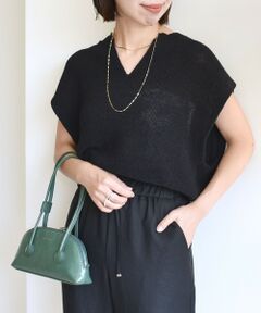 SHIPS / シップス ニット・セーター | 〈手洗い可能〉ポリエステル 麻 スキッパー プルオーバー