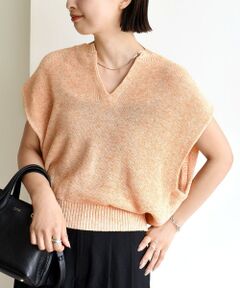 SHIPS / シップス ニット・セーター | 〈手洗い可能〉ポリエステル 麻 スキッパー プルオーバー