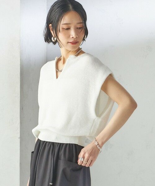 SHIPS / シップス ニット・セーター | 〈手洗い可能〉ポリエステル 麻 スキッパー プルオーバー | 詳細20