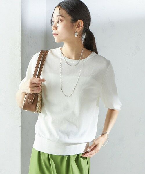 SHIPS / シップス ニット・セーター | 〈接触冷感 / 手洗い可能〉アイスコットン ショート スリーブ プルオーバー | 詳細17