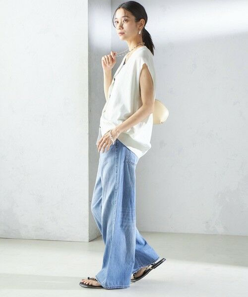 SHIPS / シップス ベスト | 〈接触冷感 / 手洗い可能〉アイスコットン フレンチ スリーブ ジレ カーディガン | 詳細14