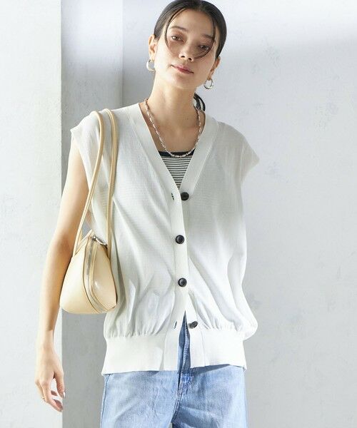 SHIPS / シップス ベスト | 〈接触冷感 / 手洗い可能〉アイスコットン フレンチ スリーブ ジレ カーディガン | 詳細17