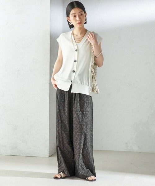 SHIPS / シップス ベスト | 〈接触冷感 / 手洗い可能〉アイスコットン フレンチ スリーブ ジレ カーディガン | 詳細2