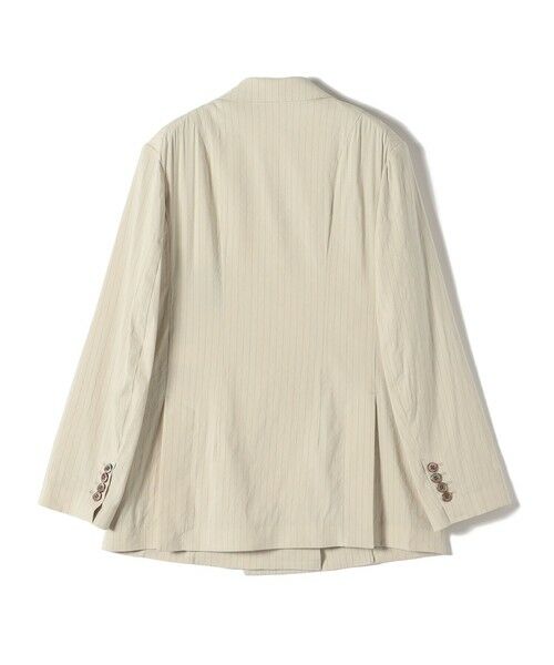 SHIPS / シップス テーラードジャケット | SHIPS Primary Navy Label:麻混 ストライプ ストレッチ ダブル ジャケット | 詳細1