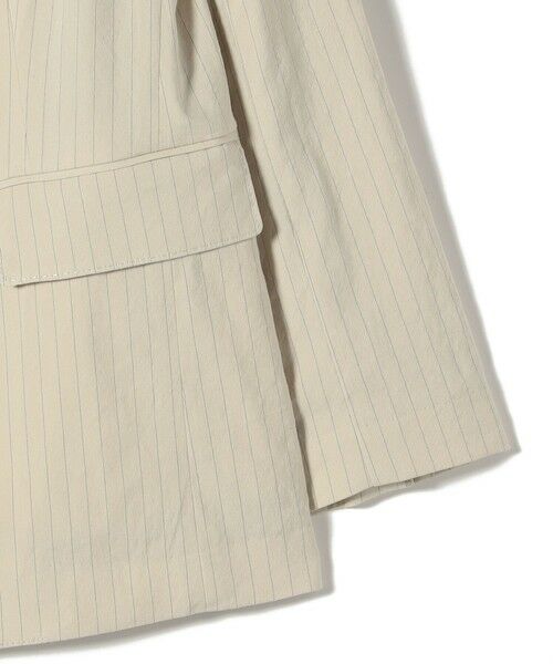 SHIPS / シップス テーラードジャケット | SHIPS Primary Navy Label:麻混 ストライプ ストレッチ ダブル ジャケット | 詳細5