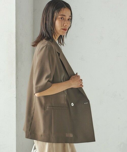 SHIPS / シップス テーラードジャケット | 〈手洗い可能〉ダブル 半袖 ジャケット | 詳細11