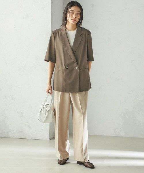 SHIPS / シップス テーラードジャケット | 〈手洗い可能〉ダブル 半袖 ジャケット | 詳細13