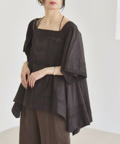 SHIPS / シップス シャツ・ブラウス | quaranciel:〈洗濯機可能〉コットン レース ライン スクエア ネック ブラウス