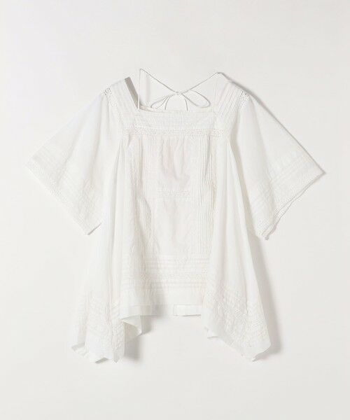 SHIPS / シップス シャツ・ブラウス | quaranciel:〈洗濯機可能〉コットン レース ライン スクエア ネック ブラウス | 詳細9
