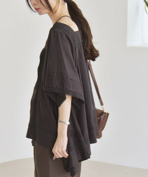 SHIPS / シップス シャツ・ブラウス | quaranciel:〈洗濯機可能〉コットン レース ライン スクエア ネック ブラウス | 詳細19