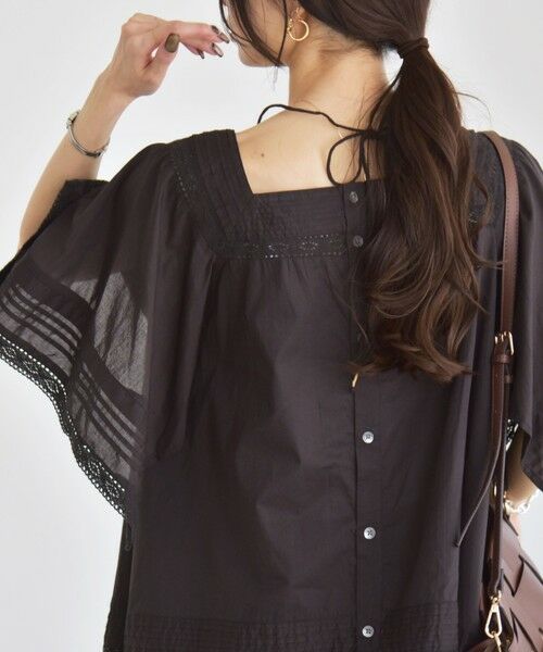 SHIPS / シップス シャツ・ブラウス | quaranciel:〈洗濯機可能〉コットン レース ライン スクエア ネック ブラウス | 詳細21