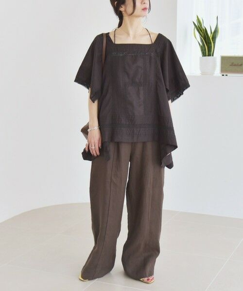 SHIPS / シップス シャツ・ブラウス | quaranciel:〈洗濯機可能〉コットン レース ライン スクエア ネック ブラウス | 詳細15