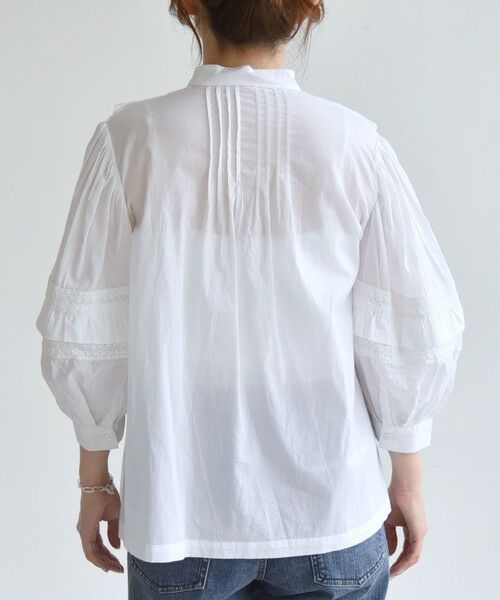 SHIPS / シップス シャツ・ブラウス | quaranciel:〈洗濯機可能〉コットン レース ライン フリル パフスリーブ ブラウス | 詳細13