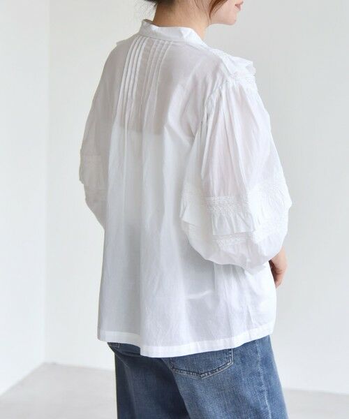 SHIPS / シップス シャツ・ブラウス | quaranciel:〈洗濯機可能〉コットン レース ライン フリル パフスリーブ ブラウス | 詳細7