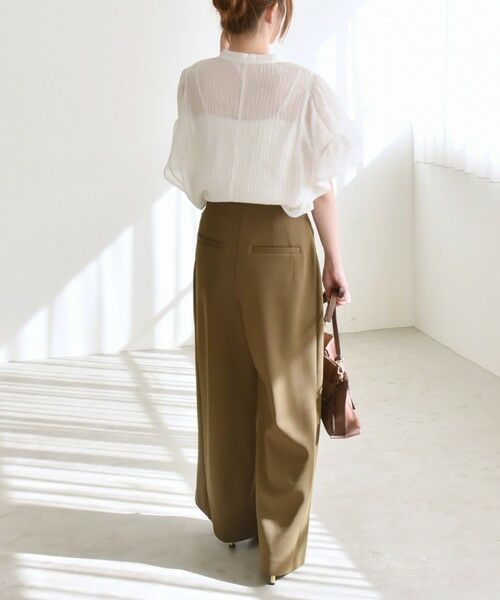 SHIPS / シップス シャツ・ブラウス | quaranciel:〈洗濯機可能〉スタンドカラー シアー フリル ハーフスリーブ ブラウス | 詳細2