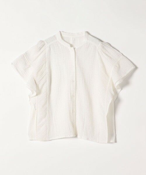 SHIPS / シップス シャツ・ブラウス | quaranciel:〈洗濯機可能〉スタンドカラー シアー フリル ハーフスリーブ ブラウス | 詳細8