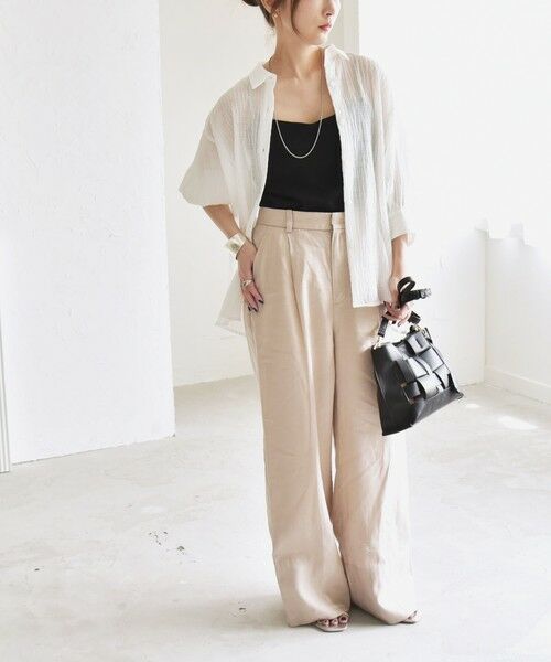 SHIPS / シップス シャツ・ブラウス | quaranciel :〈洗濯機可能〉シアー バンピー レギュラーカラー パフ シャツ ブラウス | 詳細1