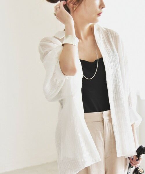 SHIPS / シップス シャツ・ブラウス | quaranciel :〈洗濯機可能〉シアー バンピー レギュラーカラー パフ シャツ ブラウス | 詳細10