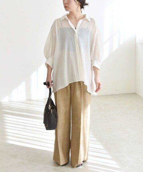 SHIPS / シップス シャツ・ブラウス | quaranciel :〈洗濯機可能〉シアー バンピー レギュラーカラー パフ シャツ ブラウス | 詳細11