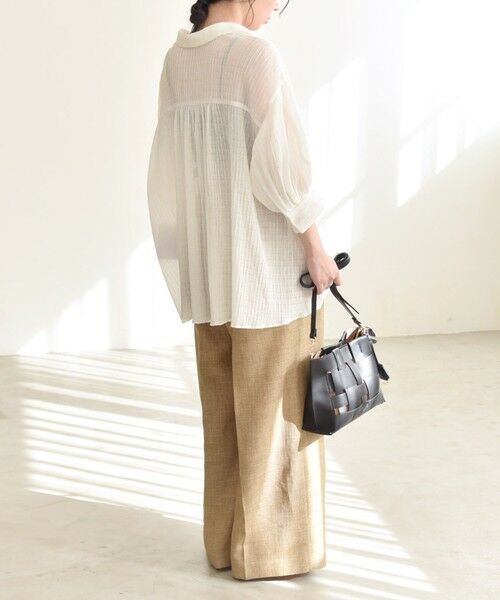 SHIPS / シップス シャツ・ブラウス | quaranciel :〈洗濯機可能〉シアー バンピー レギュラーカラー パフ シャツ ブラウス | 詳細12