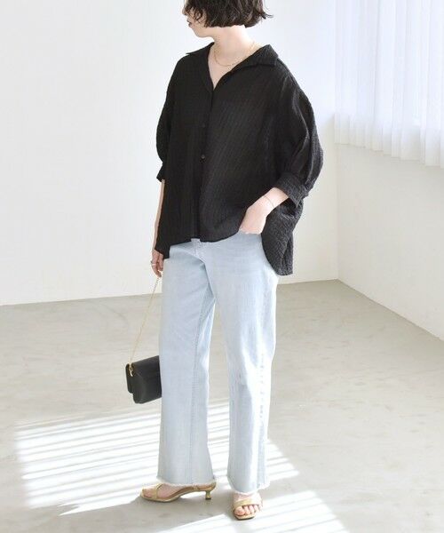 SHIPS / シップス シャツ・ブラウス | quaranciel :〈洗濯機可能〉シアー バンピー レギュラーカラー パフ シャツ ブラウス | 詳細18