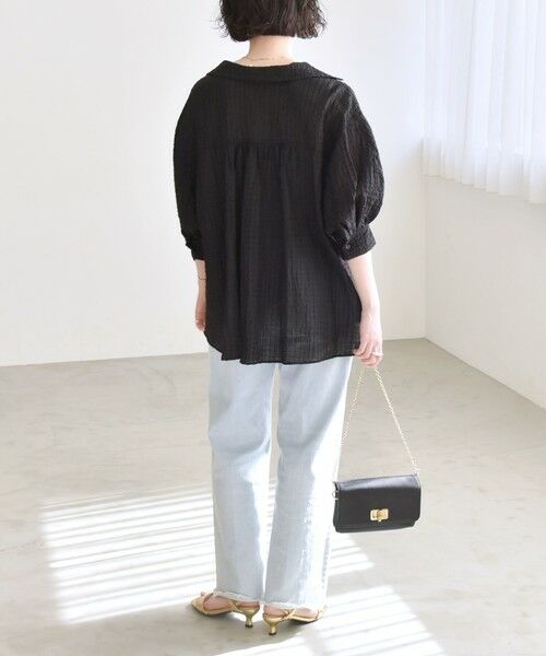SHIPS / シップス シャツ・ブラウス | quaranciel :〈洗濯機可能〉シアー バンピー レギュラーカラー パフ シャツ ブラウス | 詳細19