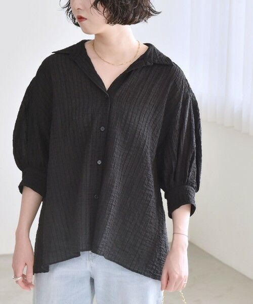 SHIPS / シップス シャツ・ブラウス | quaranciel :〈洗濯機可能〉シアー バンピー レギュラーカラー パフ シャツ ブラウス | 詳細20