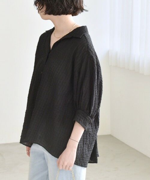 SHIPS / シップス シャツ・ブラウス | quaranciel :〈洗濯機可能〉シアー バンピー レギュラーカラー パフ シャツ ブラウス | 詳細21
