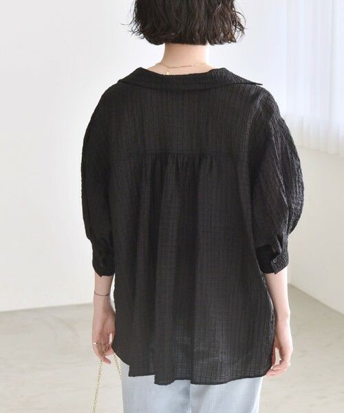 SHIPS / シップス シャツ・ブラウス | quaranciel :〈洗濯機可能〉シアー バンピー レギュラーカラー パフ シャツ ブラウス | 詳細22